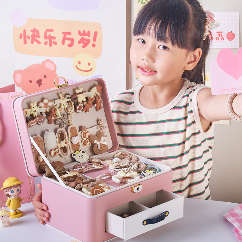 Pony Children's Jewelry Box Girls Cute Hair Accessories suit Storage Box Headwear Birthday Gift Box