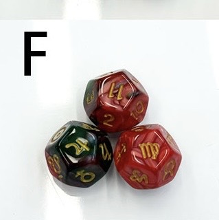Picture of 12-sided two-color star symbol DICE twelve-sided constellation DICE D12 game Lucky Star throw sieve DICE
