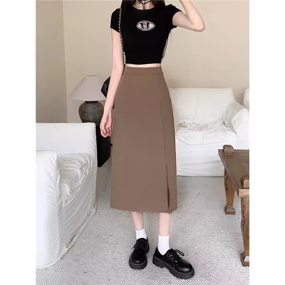 Plus Size Fat mm Suit Skirt Women's Summer New Design Niche Slimming Look High Waist Mid-Length A-Line Long Skirt
