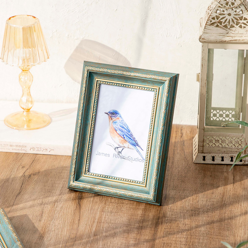Picture of American photo frame table 6 inch 7 inch 8 inch 10 12 inch A4 retro photo frame wall hanging children's photo rack photo frame wholesale