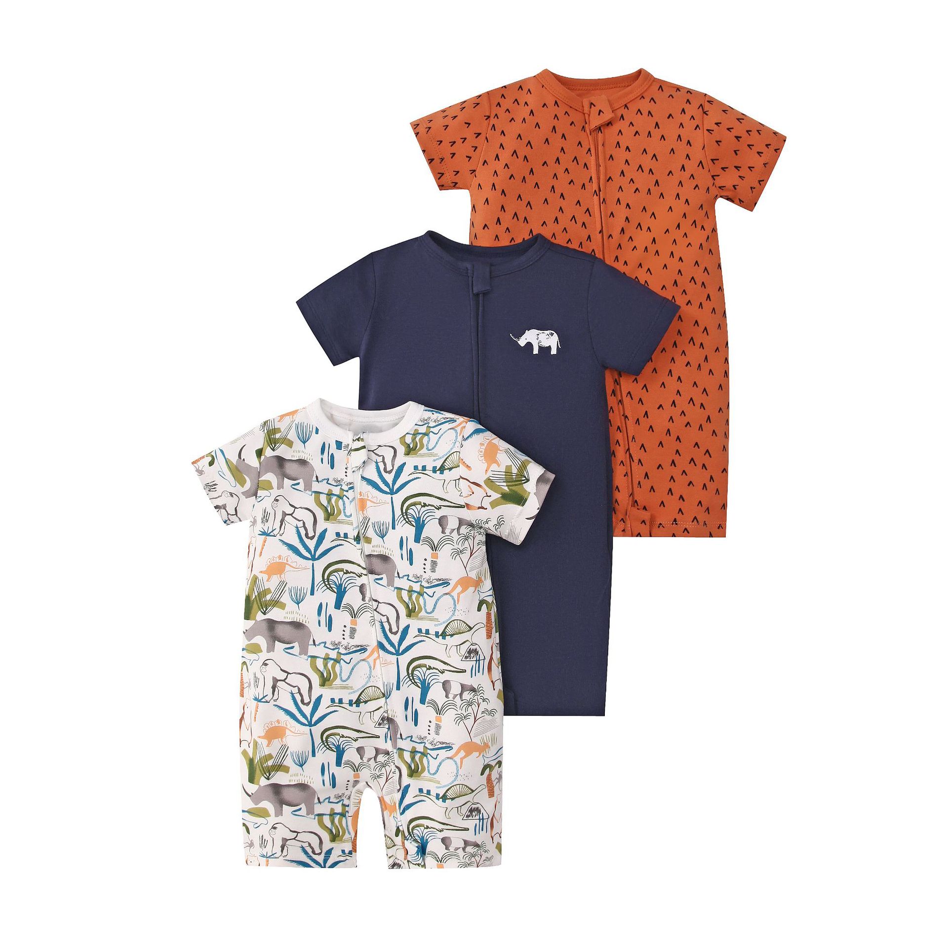 Picture of Foreign trade children's clothing summer baby jumpsuit short sleeve double zipper climbing clothing newborn baby gift box for cross-border
