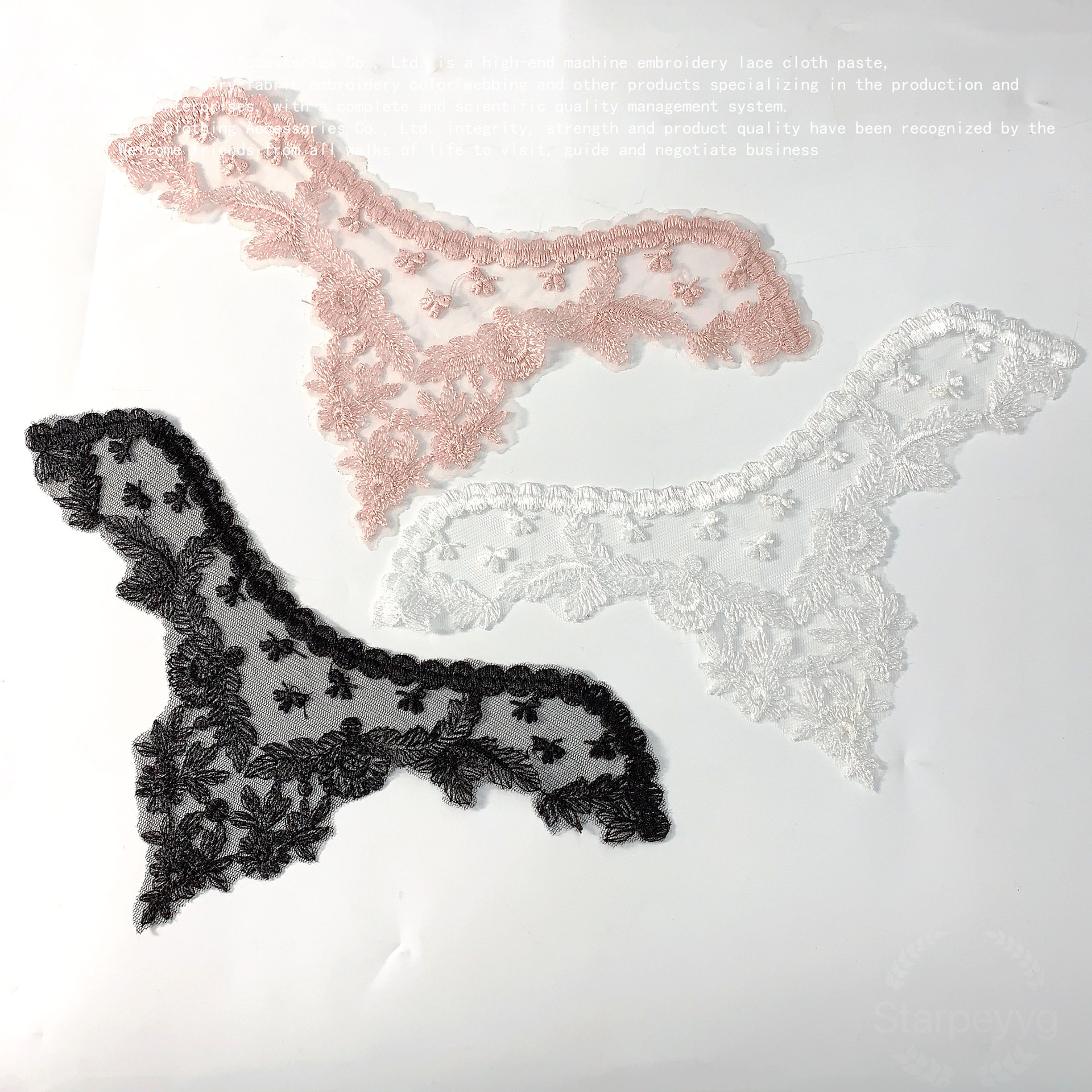 Polyester embroidery mesh sewing collar accessories DIY decorative cheongsam dance clothing accessories lace flower cloth stickers
