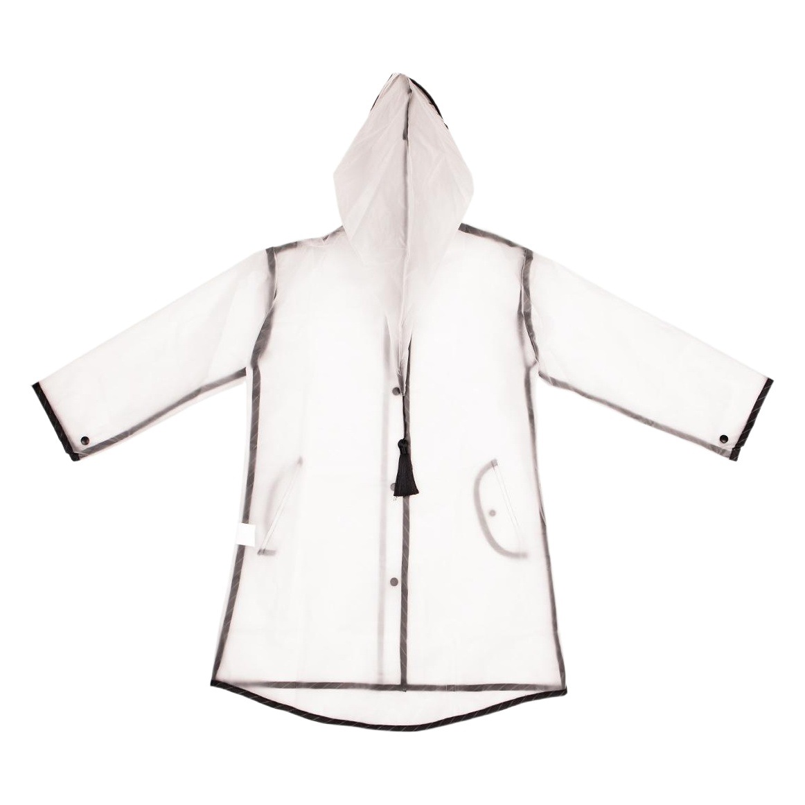 Foreign Trade Children's Boys and Girls Baby Fashion Hooded Tassel Cute Transparent Raincoat Pointed Hat Big Hat Brim Poncho