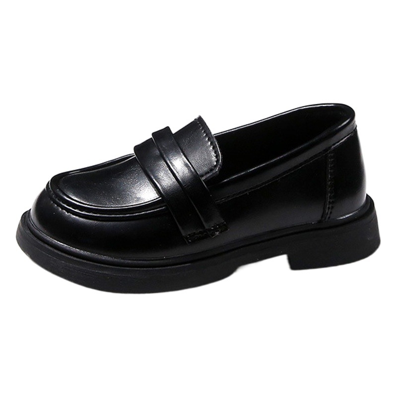 Girls' Leather Shoes 2025 Spring and Autumn New Children's Soft Soled Princess Shoes Black Student Shoes Slip-On Casual Loafers