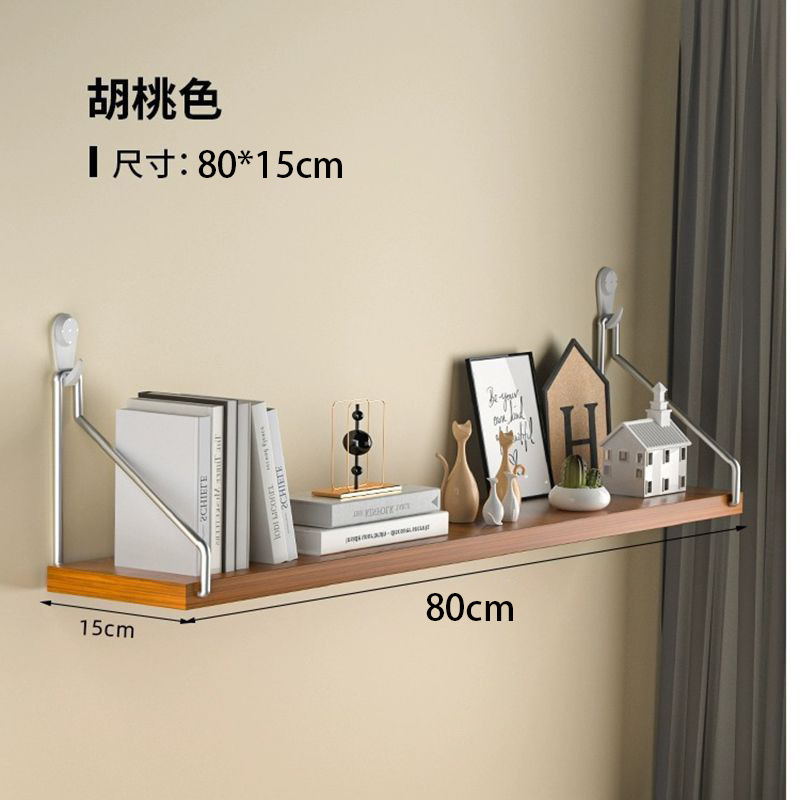 Picture of No-Drill Wall-Mounted Wrought Iron Living Room Entrance Wall Decoration Bedroom Wall Bookshelf Single Shelf Wall Storage Rack