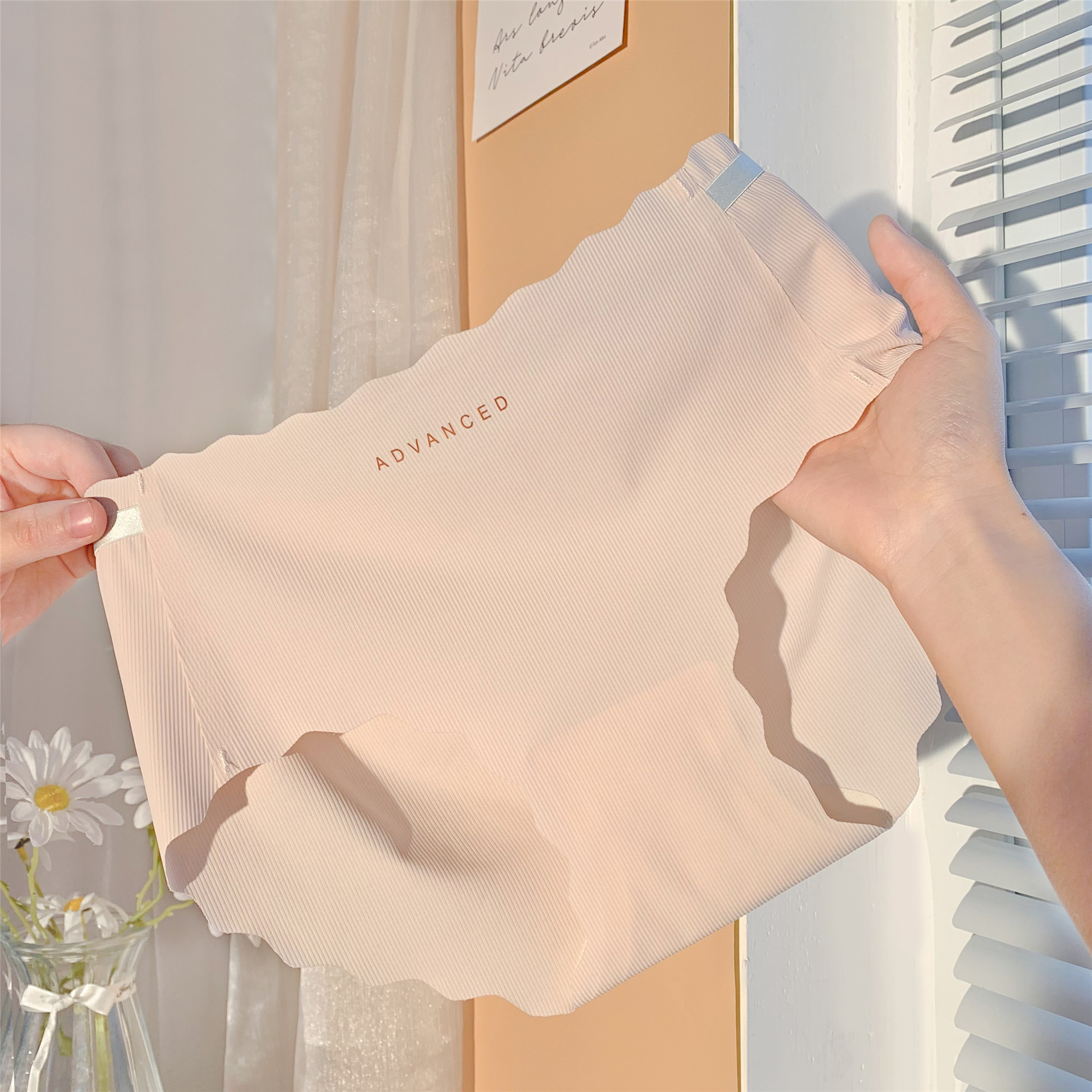 Picture of Ice Silk seamless underwear women's summer ultra-thin quick-drying breathable mid-waist antibacterial hip lifting girl student briefs women