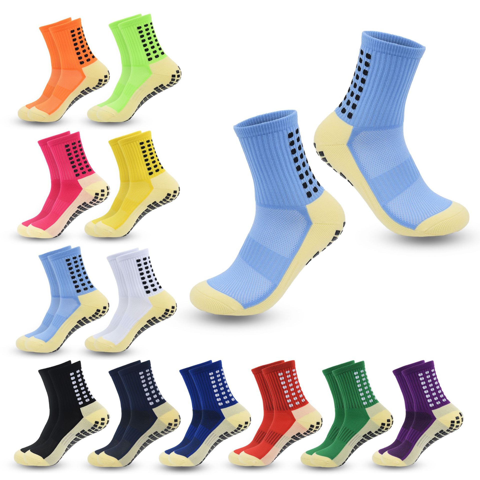 Cross-Border Specially Designed for Polka Dots, Non-Slip Football Socks, Mid-Tube Sweat-Absorbent Sports Training and Competition, Polka Dots for Adults and Children
