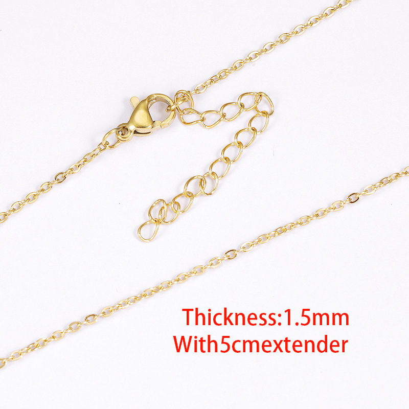 Picture of Spot 18K Furnace Real Gold 1/1.5/2mm Cross Chain Titanium Steel Chain Jewelry Accessories Necklace Bright and Non-Fading