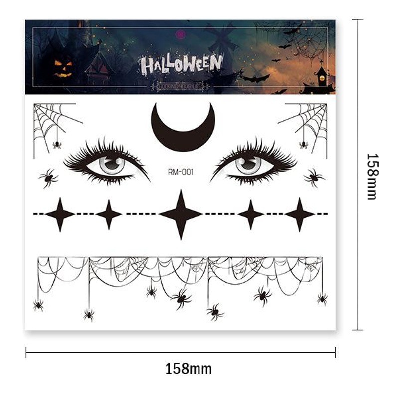 New Halloween Face Sticker Tattoo Sticker Horror Spider Web Scar Tattoo Sticker Party Makeup Face Sticker Wholesale