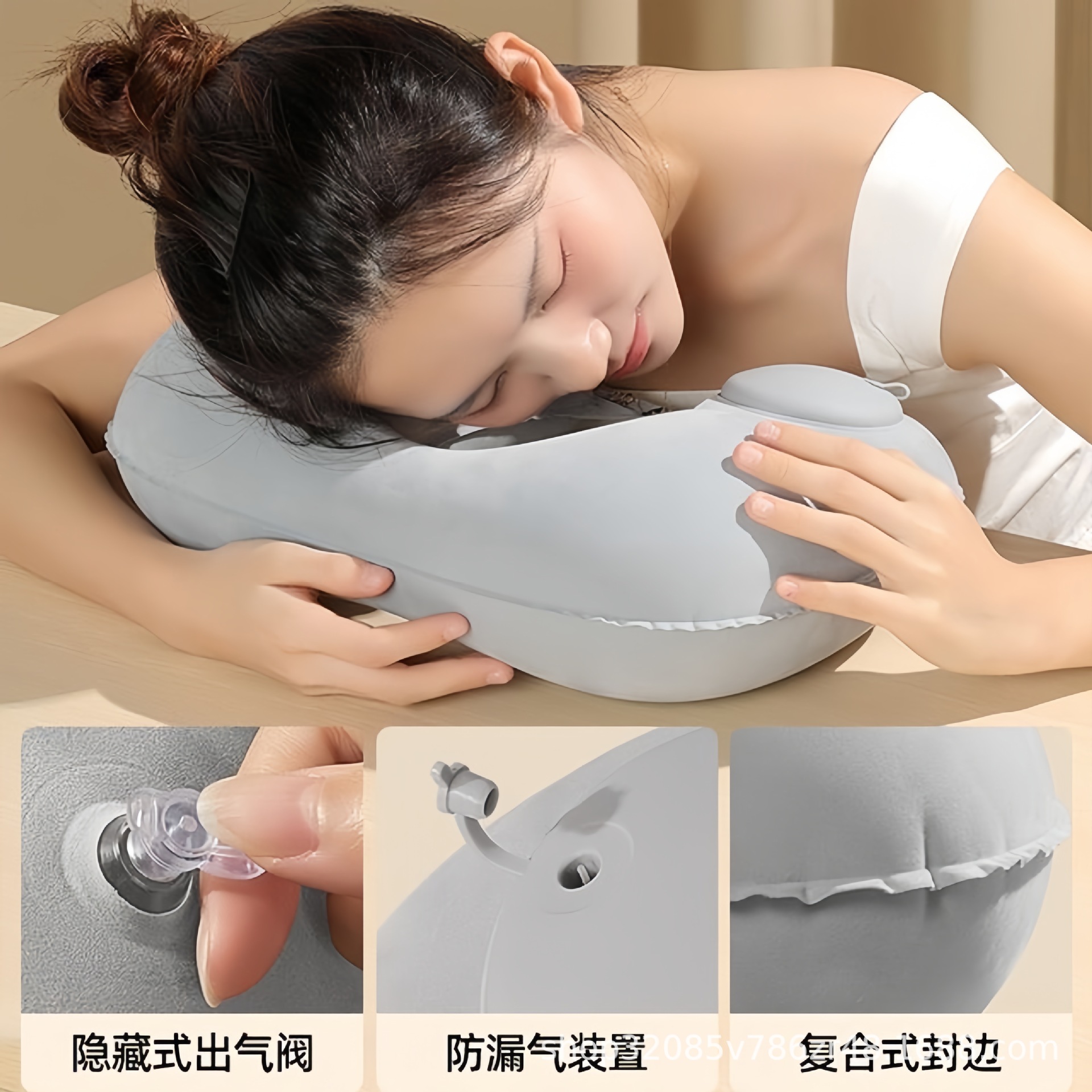 Picture of U-shaped Pillow Neck Pushing Inflatable Cervical Neck Pillow U-shaped Headrest Travel Portable Travel Necessary Artifact