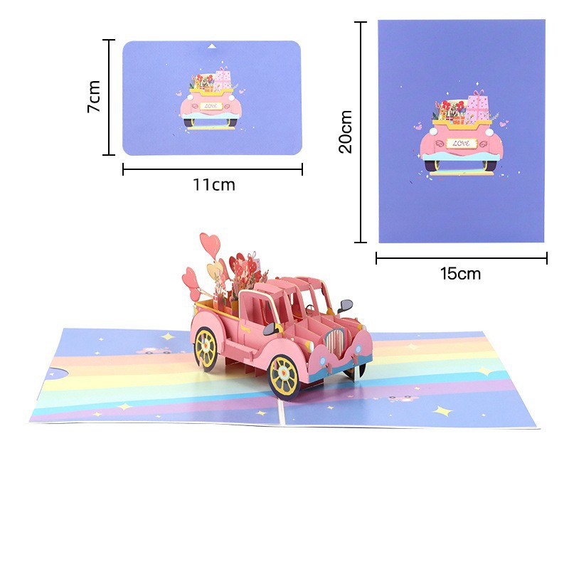 Picture of Teacher's Day Three-Dimensional Greeting Card Love Cherry Blossom Tree Paper Sculpture Valentine's Day Blessing Message Thank You Card Amazon Wholesale