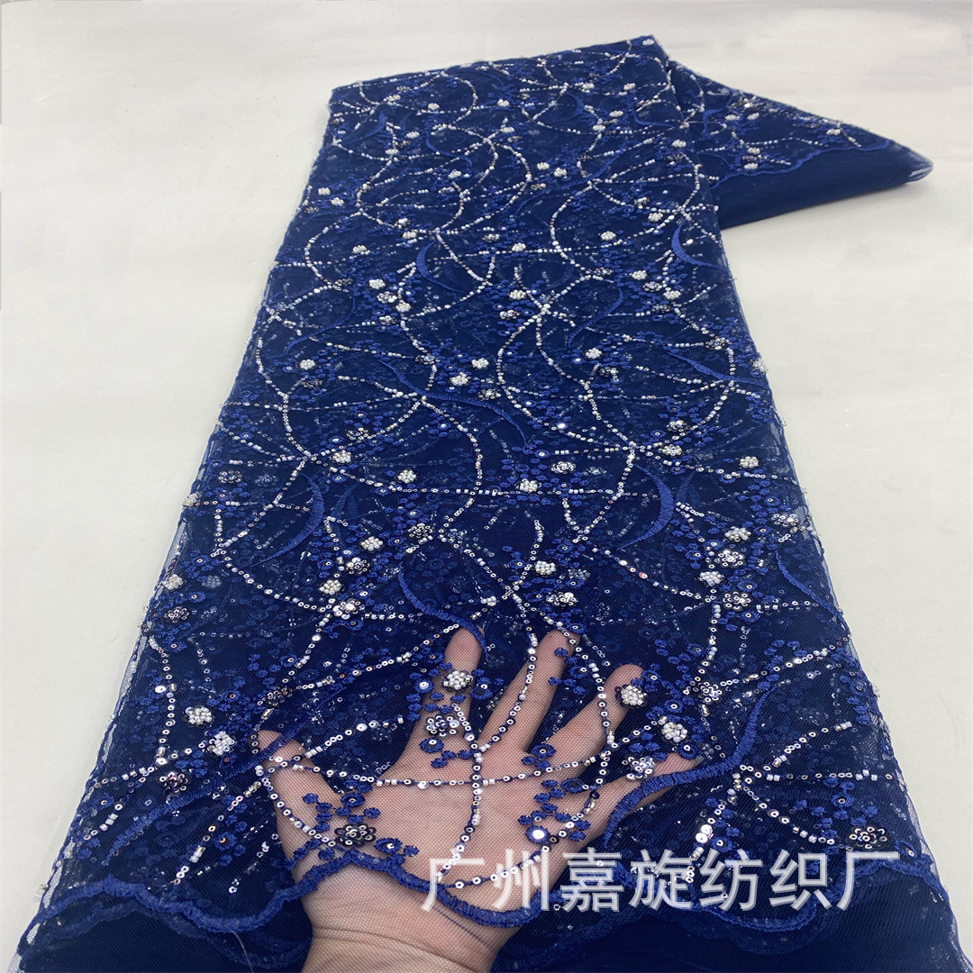 Guofeng embroidery handmade beaded lace lace fabric cheongsam wedding dress DIY fabric lace fabric
