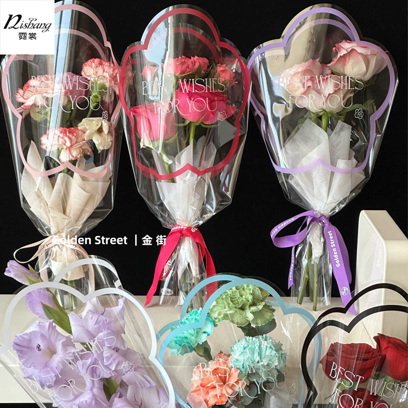 Mother's Day Flower Opp Rose Bags Transparent Multi-Pack Waterproof Flower Wrapping Paper DIY Gift Packaging