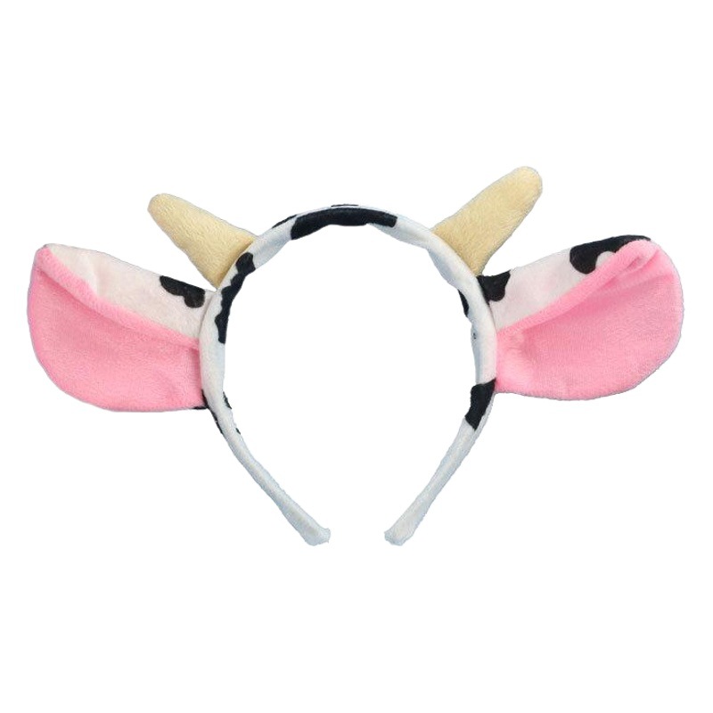 Cross-Border Supply Halloween Headband Cartoon Horn Children's Animal Headband Plush Hair Accessories Cute Cow Headband for Women