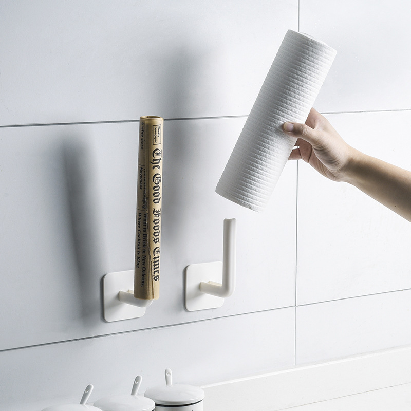 Picture of Kitchen and Bathroom Punch-Free Wall Storage Rack Cutting Board Chopping Board Pot Lid Rack Wall-Mounted Storage Hook Storage Rack