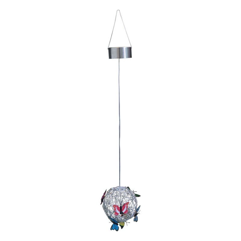 New led solar butterfly hanging tree ball outdoor courtyard garden decorative light ball hanging tree light luminous butterfly