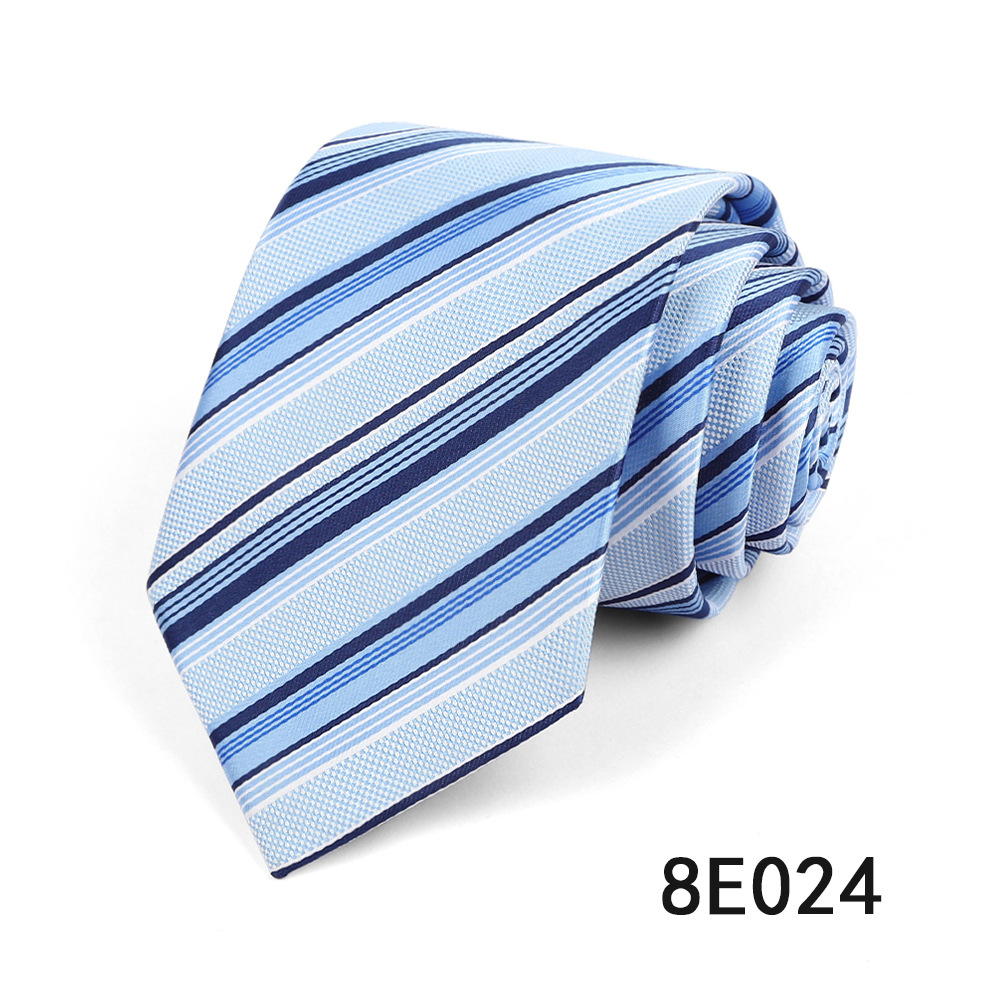 Picture of Men's Tie Business Casual Stripesd Tie 8cm Polyester Jacquard Embroider Print Tie Wholesale Formal Wear