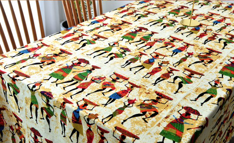 Picture of Hemp Cotton Digital Printing Fabric Floral Fabric Pastoral Style Fabric Ethnic Style Vintage Floral Skirt dress