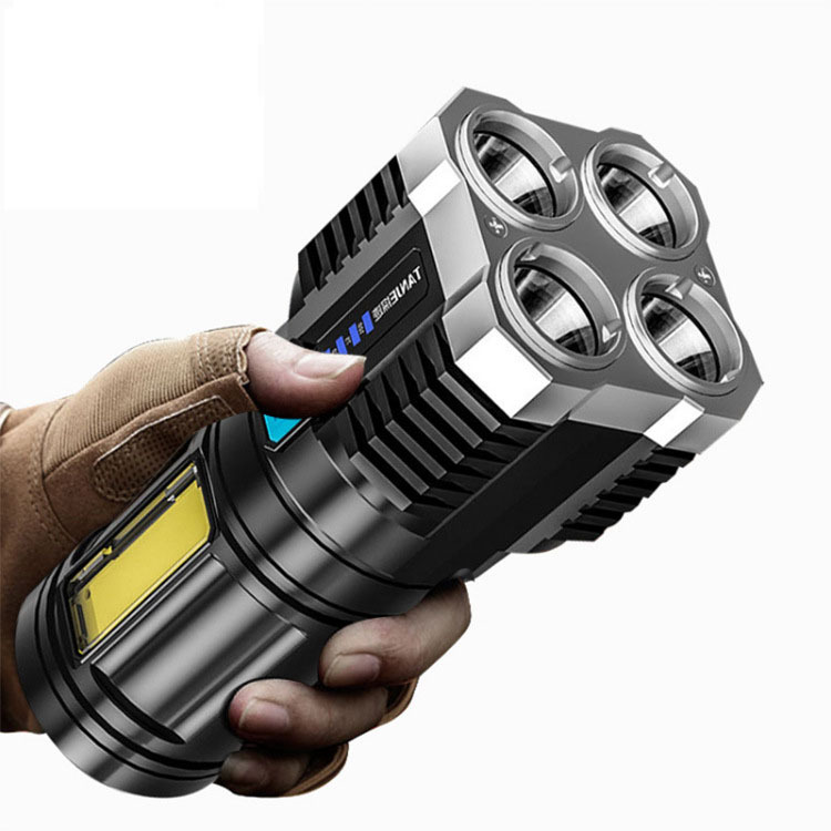 led four-light bright flashlight outdoor rechargeable special forces lighting multi-functional long-range one-piece delivery