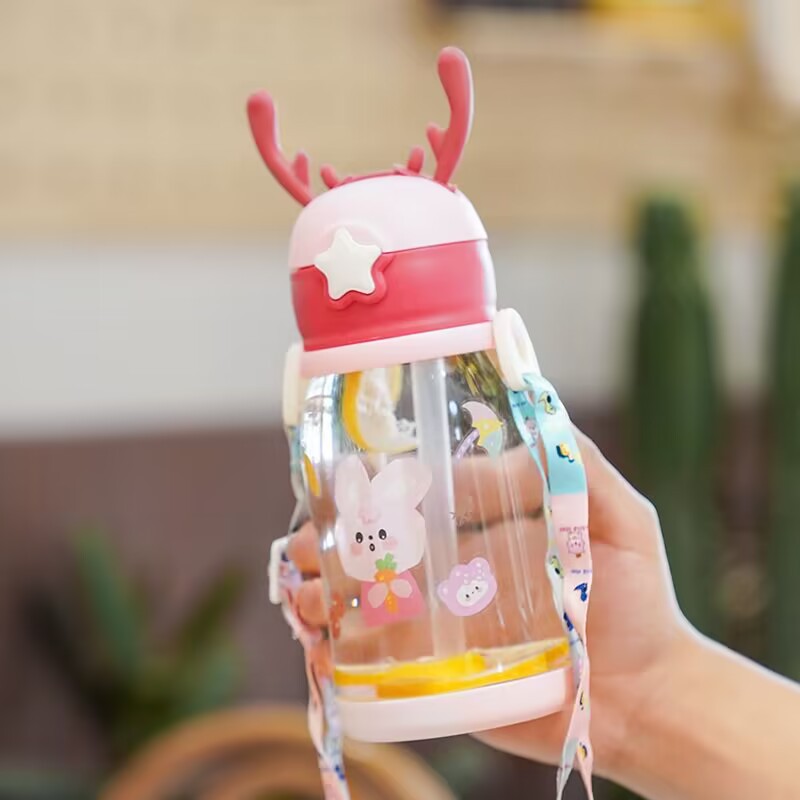 Picture of Lucky Belly Cup Large Capacity Big Mac Water Cup Tea Leakage Scented Tea Suction Tube Cup High Color Value Handle Convenient Ice Cup