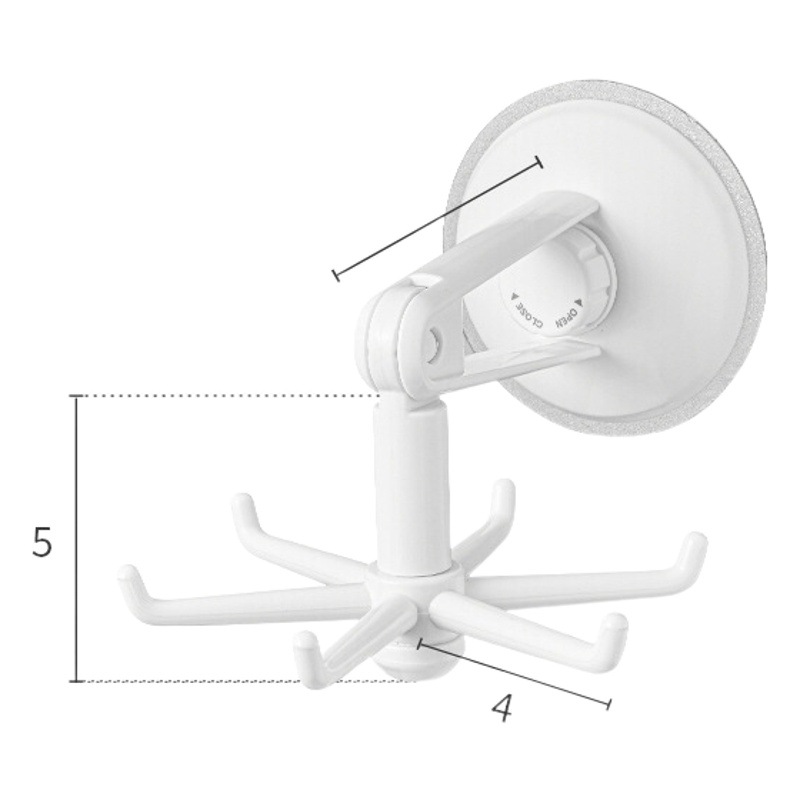 Punch-free door rear 360 degrees six-claw rotatable hook Wall kitchen storage wall-mounted seamless adhesive strong