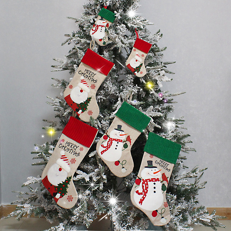 Hong Kong Love Christmas Candy Socks Christmas Tree Pendant Old Man Snowman Gift Bag Christmas Sock Decoration