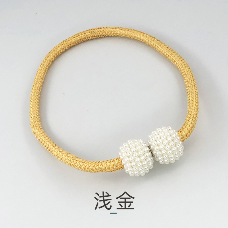 Picture of Cross-border Wholesale Simple High-strength Magnetic Pearl Magnetic Buckle Fabric Storage Lace-up Curtain Magnetic Buckle Curtain Strap