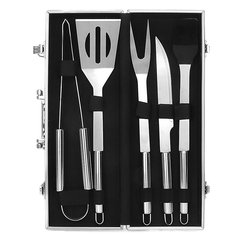 Amazon Stainless Steel Outdoor Barbecue Tool Bag Bbq Barbecue Clip Shovel Fork Skewer Aluminum Box Free Combination Set