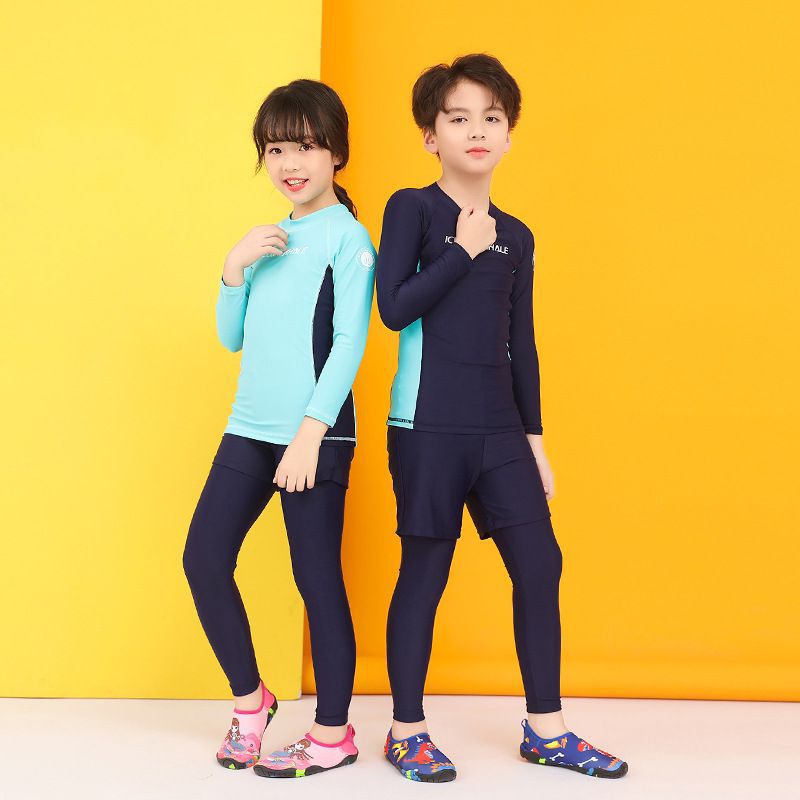 Korean version of children's diving suit split long sleeve trousers swimsuit Sports surfing sunscreen foreign trade bubble hot spring wholesale swimsuit