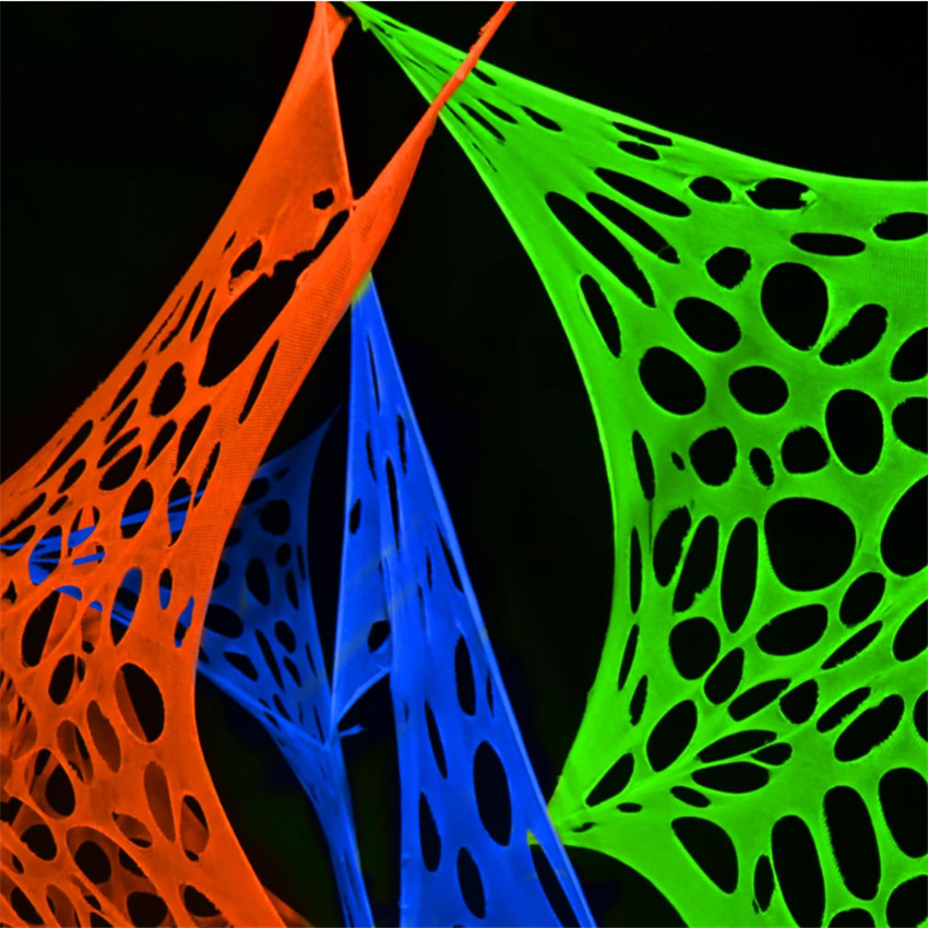 Halloween Spider Web with Holes, Fluorescent Spider Web, Halloween Spider Web, Fluorescent Spider Web