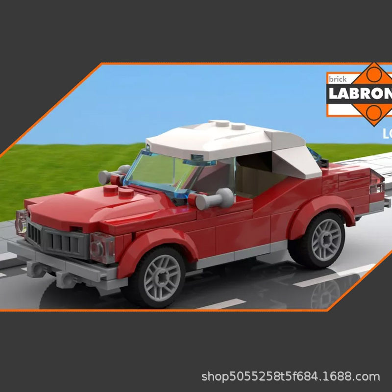 Moc Compatible with Lego Small Particles Building Block Toys Classic Car City Undercover Wind Cloud Red Car