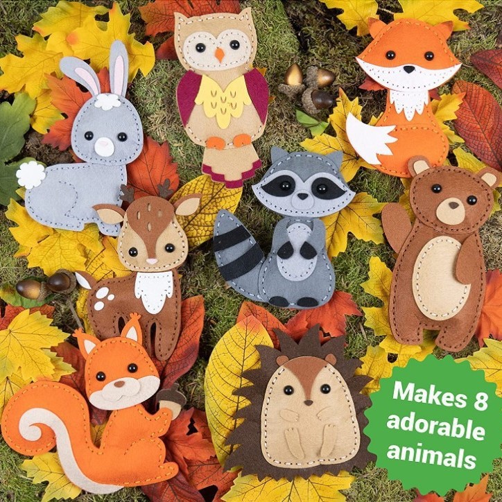 DIY Sewing Felt Stuffed Animals Art Kit Kids Sewing Set Felt Toys Planet Set