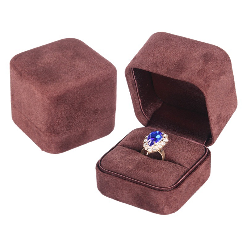 Deerskin Velvet Necklace Jewelry Display Box Gold Jewelry Iron Box Valentine's Day Fashion Proposal Diamond Ring Packaging Box