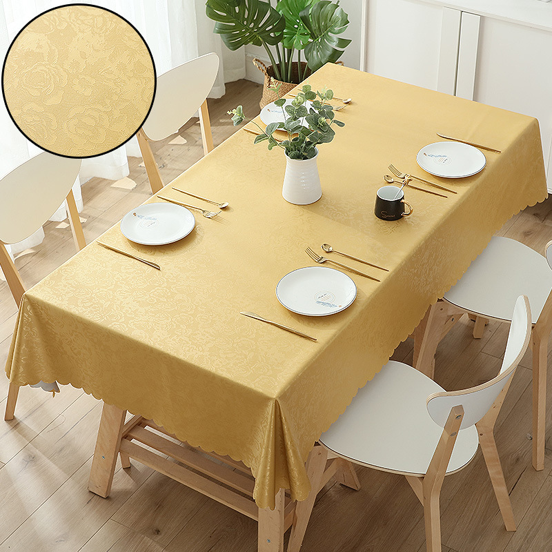 Picture of European-style Waterproof Tablecloth Table and Chair Oil-proof Hotel Restaurant Household Rectangular Jacquard PU Anti-scald Wash-free