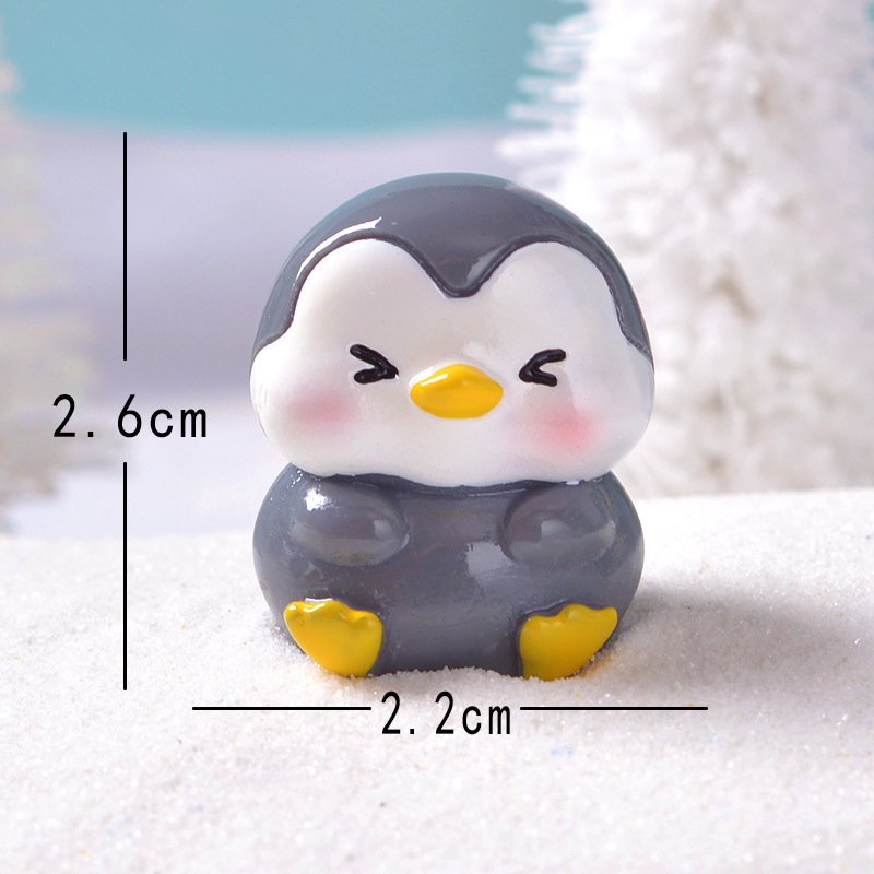 Picture of Cross-Border Cartoon Cute Gray Penguin Micro Landscape Gardening Potted Small Ornaments Cute and Interesting Penguin DIY Gadgets