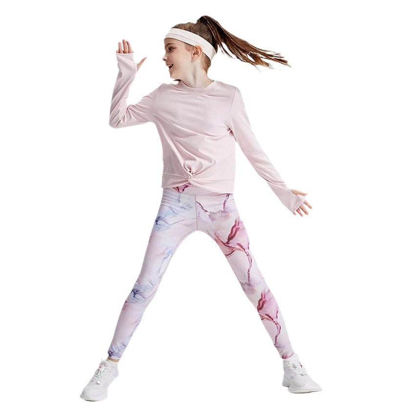 New cross-border girls' yoga pants gradient color quick-drying soft sun protection Dance running sports yoga pants summer outer wear