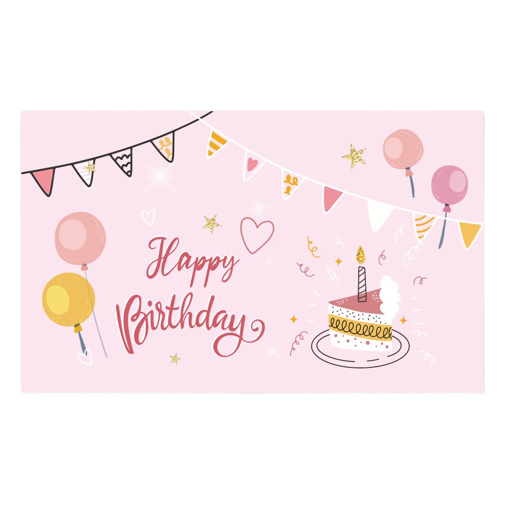Amazon cross-border wholesale Happy birthday pink coated paper card Happy birthday gift card greeting card