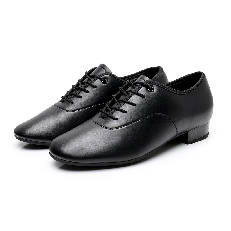 Picture of New Men's Outdoor Rubber Black Modern Dance Shoes Bright Leather Ballroom Dance Ballroom Dance Shoes Square Dance Low Heel Dance