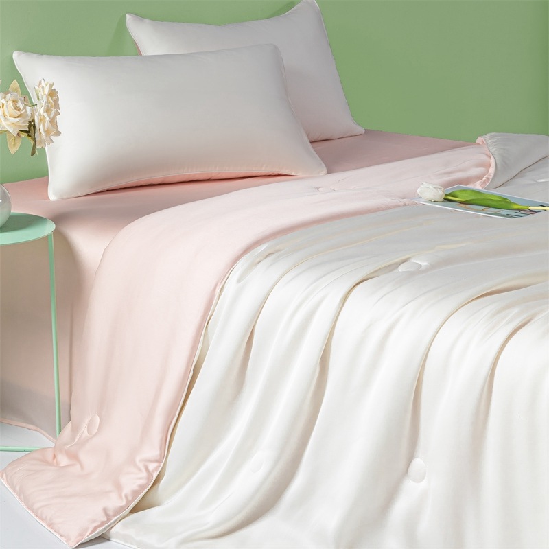 Picture of Class a Light Luxury Washed Ice Silk Summer Quilt Four-Piece Set Air-Conditioned Quilt Embroidered Summer Cool Quilt Three-Piece Set Summer Thin Quilt Ins