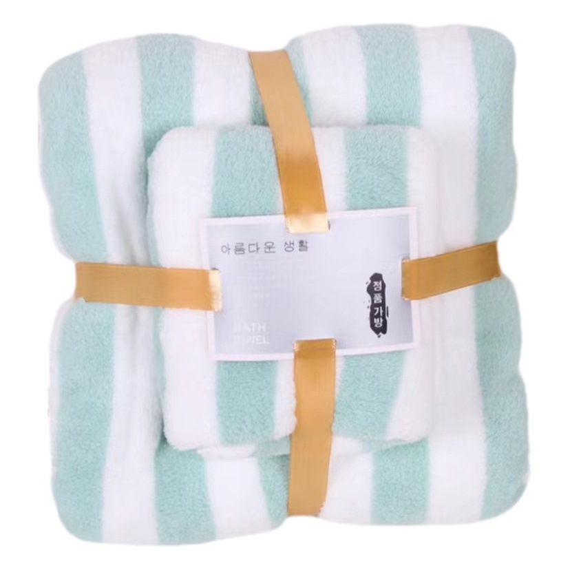 Coral Fleece Towel Bath Towel suit Soft Absorbent Two-piece Wash Towel Thickened Parent-child Towel Wide Coral Fleece