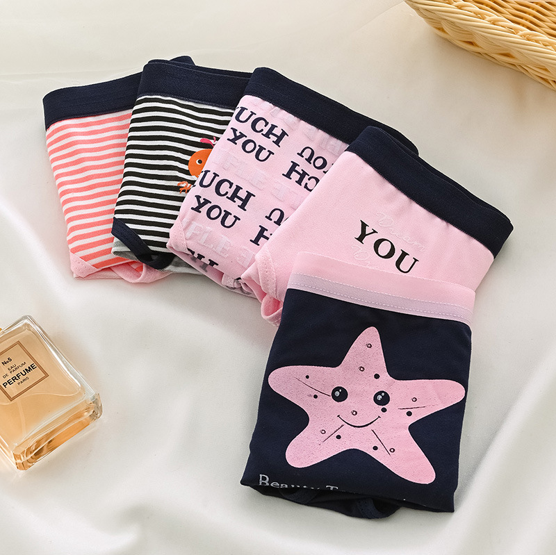 Picture of Cross-border Milk Silk Letter Mid-waist Breathable Underwear Women's Japanese-style Cute Sweet Printed Girl's Student Triangle Shorts