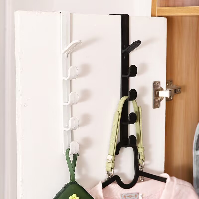 Picture of Door Hook Coat Hook Punch-free Door Hanger Artifact Cabinet Wardrobe Dormitory Door Hook Storage Rack