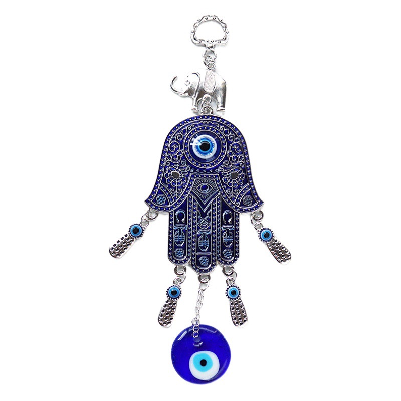 European and American Devil's Eye Pendant Turkish Blue Eye Car Wall Hanging Alloy Elephant Oil Dripping Palm Pendant Pendant
