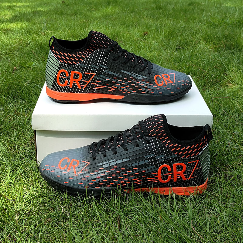 cr7 football shoes men's summer breathable non-slip training shoes women's broken nails TF grass professional competition sneaker