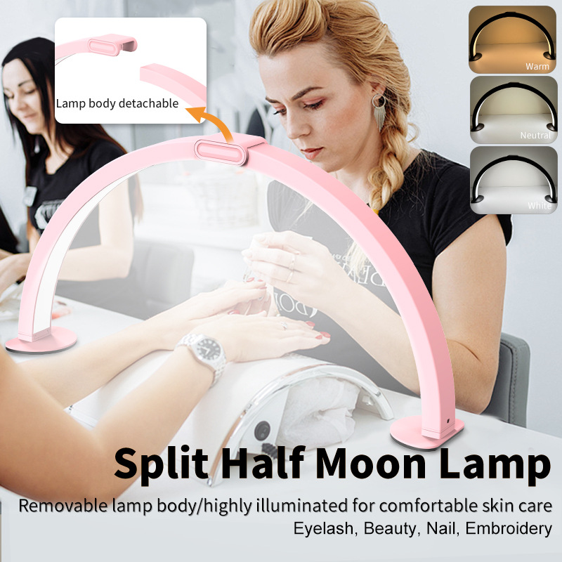 Cross-border 29-inch foldable split nail work lighting desk lamp LED lamp desktop nail half-moon fill light