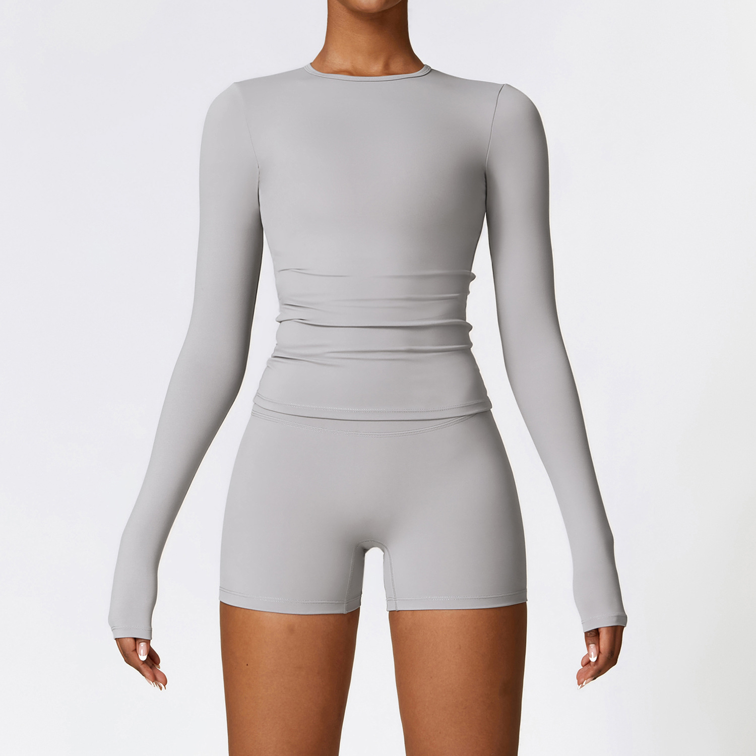 Picture of Zechuang European and American tight brushed yoga suit quick-drying workout clothes winter outdoor running sports suit female 8519
