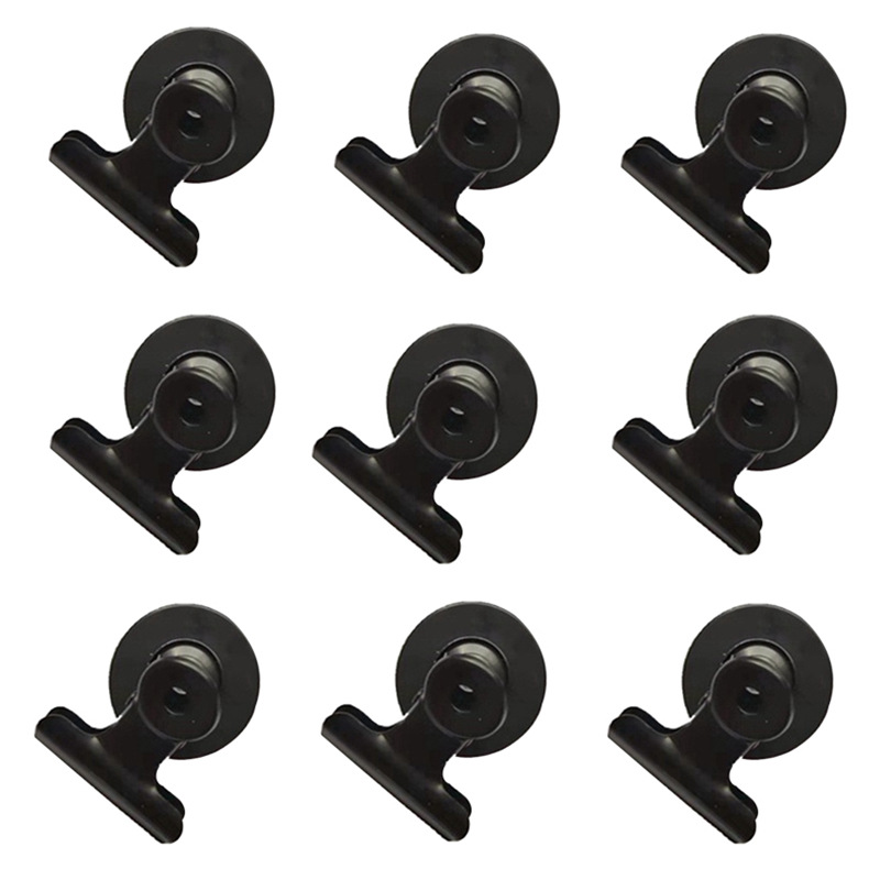Ready Supply Metal Magnet Clip Black Round Magnet Clip Photo Wall Identification Card Magnet Clip