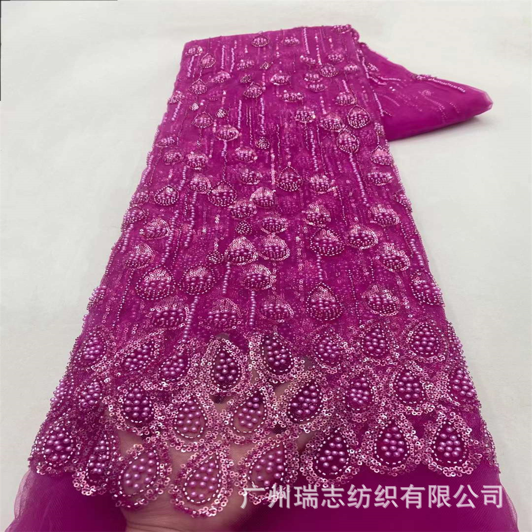Picture of French Unilateral Drop Children's Wear dress Wedding Dress Sequin Embroidered Bead Fabric Uygur Turban Fabric