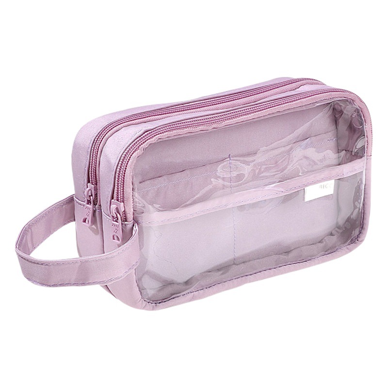 Portable Three-Layer Super Large Capacity Transparent Pencil Case for Girls New Junior High School Pencil Case for Primary School Students
