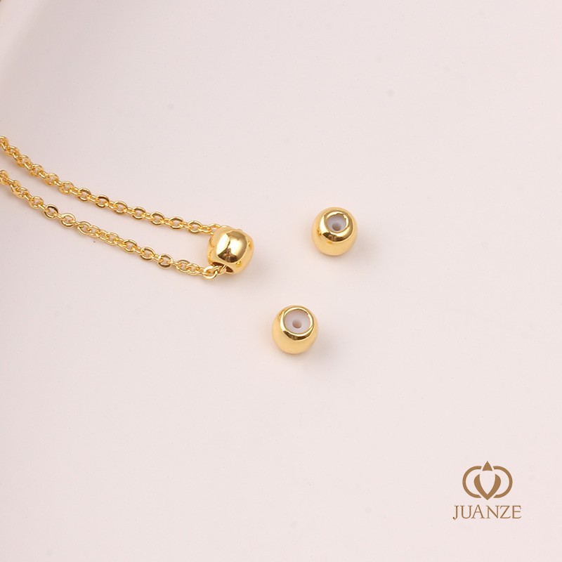 Picture of Bag gold color belt hanging without hanging silicone plug positioning adjustment round bead spacer handmade DIY hand necklace material accessories